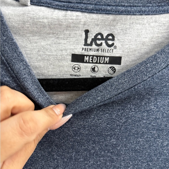 Men’s Lee Gray Long Sleeve Tee Soft Cotton Blend Size M - Picture 3 of 7